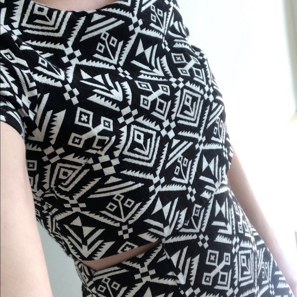 Aniina Boho Print Crop Top Side Cut Out Mini Dress - Picture 5 of 5